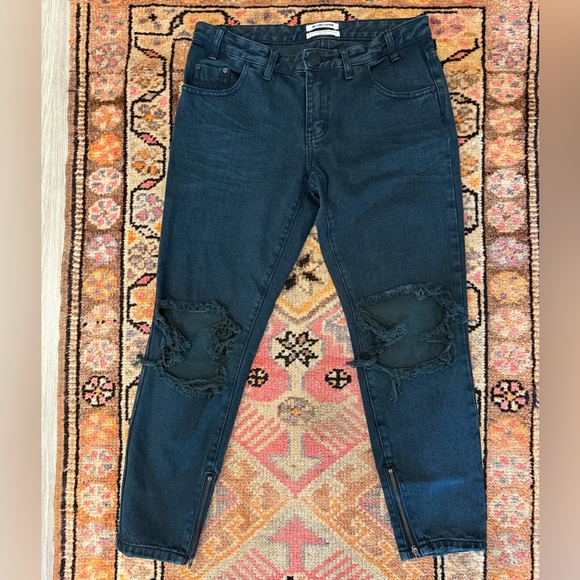 One Teaspoon Freebirds Distress Jeans Fox Black - Picture 1 of 7